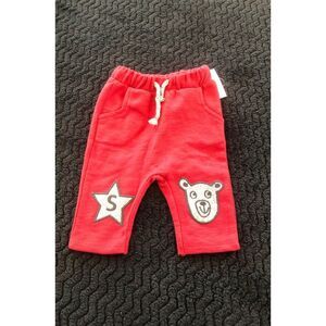 Zara Baby Boys size 3/6 months red with knee patches pants